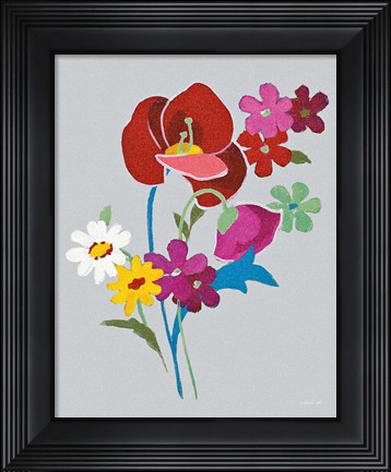 Framed Alpine Bouquet II Gray Print