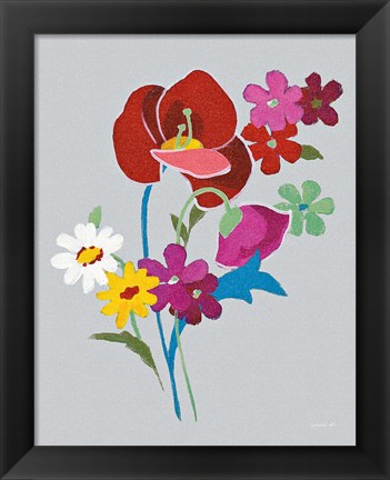 Framed Alpine Bouquet II Gray Print