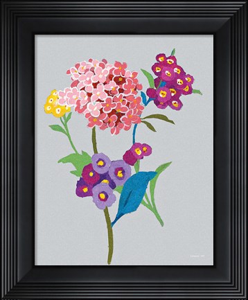 Framed Alpine Bouquet III Gray Print