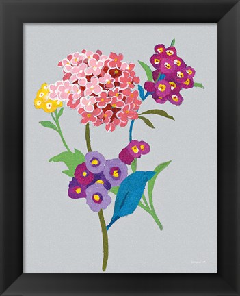 Framed Alpine Bouquet III Gray Print