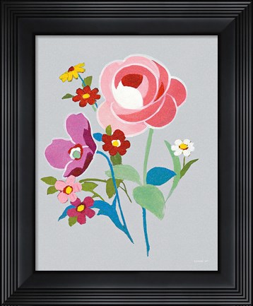 Framed Alpine Bouquet I Gray Print