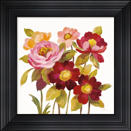Framed English Garden IV on White Print