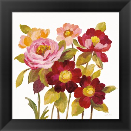 Framed English Garden IV on White Print