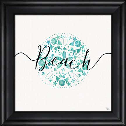 Framed Sea Charms II Teal Print