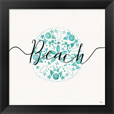 Framed Sea Charms II Teal Print