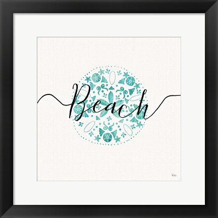 Framed Sea Charms II Teal Print