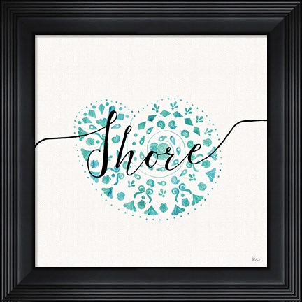 Framed Sea Charms IV Teal Print