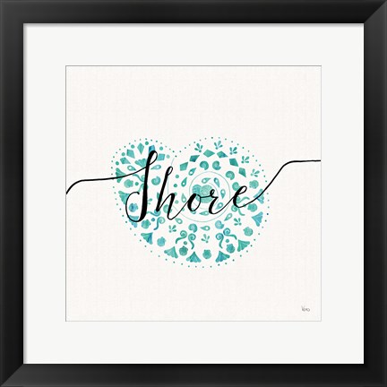 Framed Sea Charms IV Teal Print