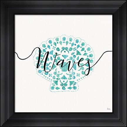 Framed Sea Charms III Teal Print