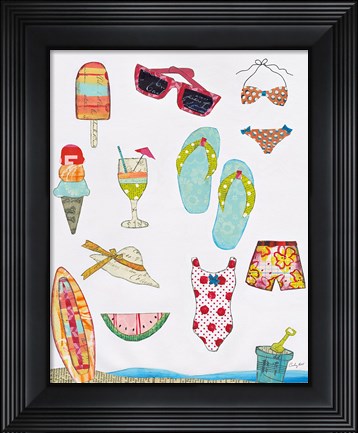 Framed At the Beach II v2 Print