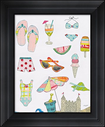 Framed At the Beach I v2 Print