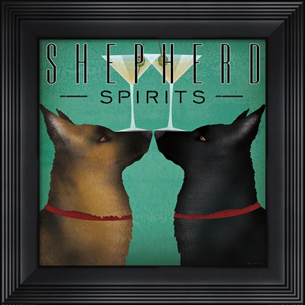 Framed Double Shepherd Martini Print