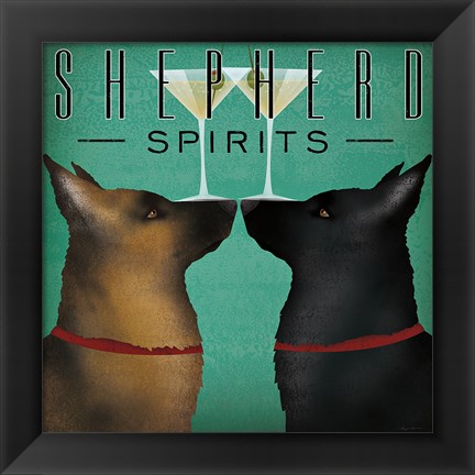 Framed Double Shepherd Martini Print