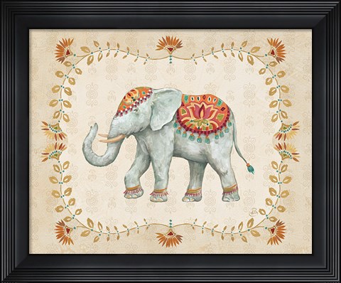 Framed Elephant Walk V Print