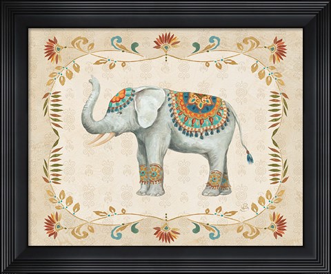 Framed Elephant Walk III Print