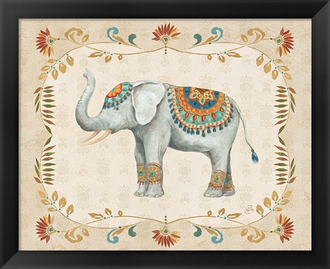 Framed Elephant Walk III Print