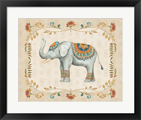 Framed Elephant Walk III Print