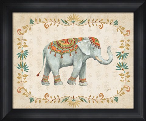 Framed Elephant Walk II Print