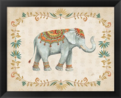 Framed Elephant Walk II Print