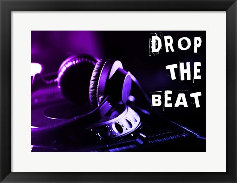 Framed Drop The Beat - Purple and Blue Print