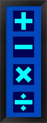 Framed Math Symbols Wall Scroll - Blue Print