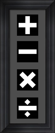 Framed Math Symbols Wall Scroll - Black Print