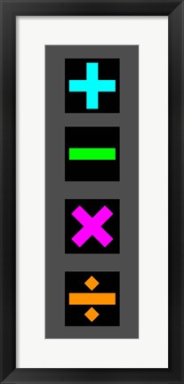 Framed Math Symbols Wall Scroll - Colorful Symbols Print