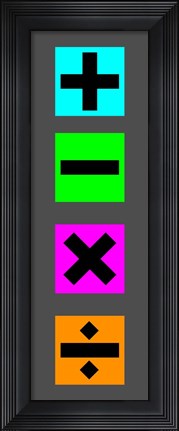 Framed Math Symbols Wall Scroll - Colorful Boxes Print