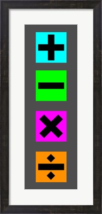 Framed Math Symbols Wall Scroll - Colorful Boxes Print