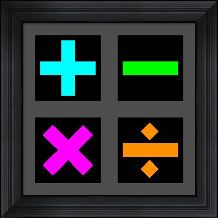 Framed Math Symbols Square - Colorful Symbols Print