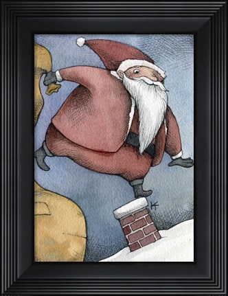 Framed Santa I Print