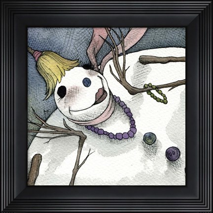 Framed Snowman III Print