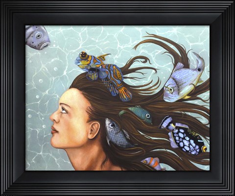 Framed Blue Fish Print