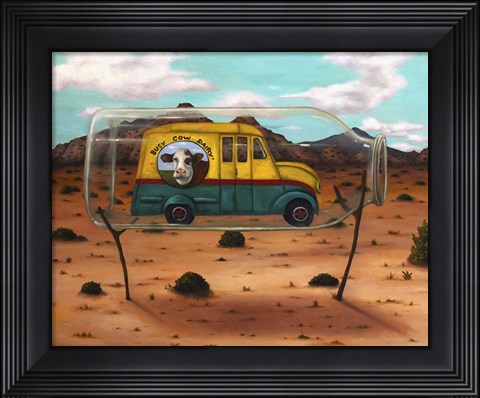 Framed Busy Cow Print