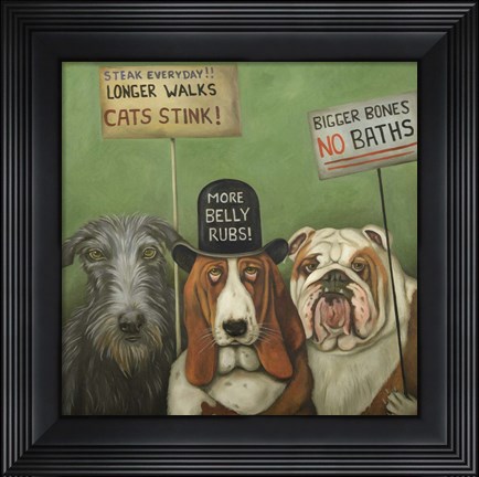 Framed Dogs On Strike Print