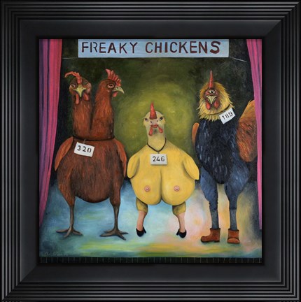 Framed Freaky Chickens Print