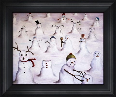 Framed Mystery Revealed At Snowman Hill Print
