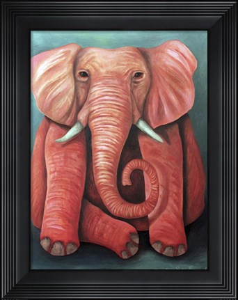 Framed Pink Elephant Print