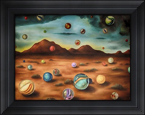 Framed Raining Marbles 3 Print