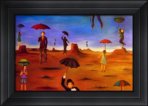 Framed Spirit Of The Flying Umbrella 2 Print