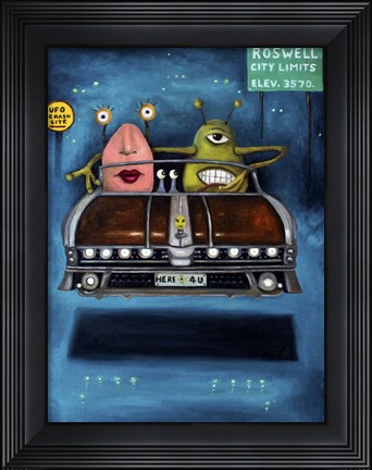Framed Welcome To Roswell Print