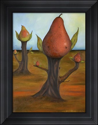 Framed Surreal Pear Trees 4 Print