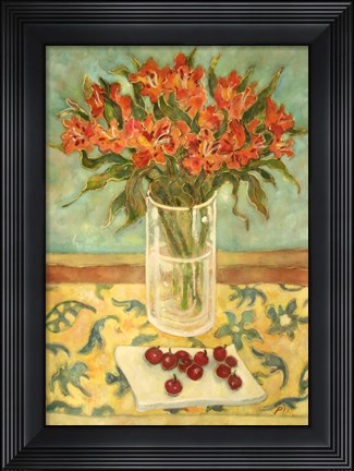 Framed Orange Flowers Print