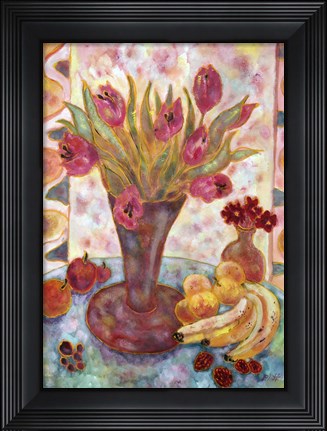 Framed Rose Tulips And Bananas Print