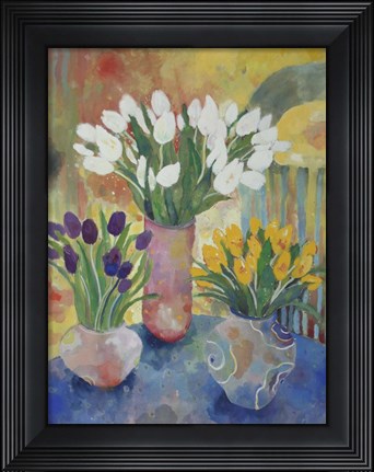Framed Hand Painted Vases Print