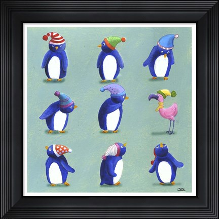 Framed Penguins Print