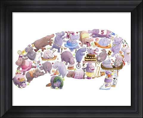 Framed Hippo Print