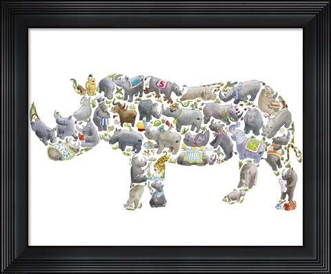 Framed Rhino Print