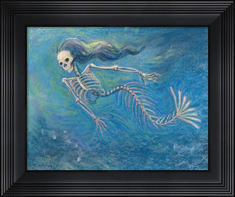 Framed Skelly Mermaid Print