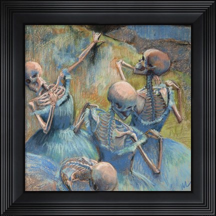 Framed Blue Skelly Dancers Print